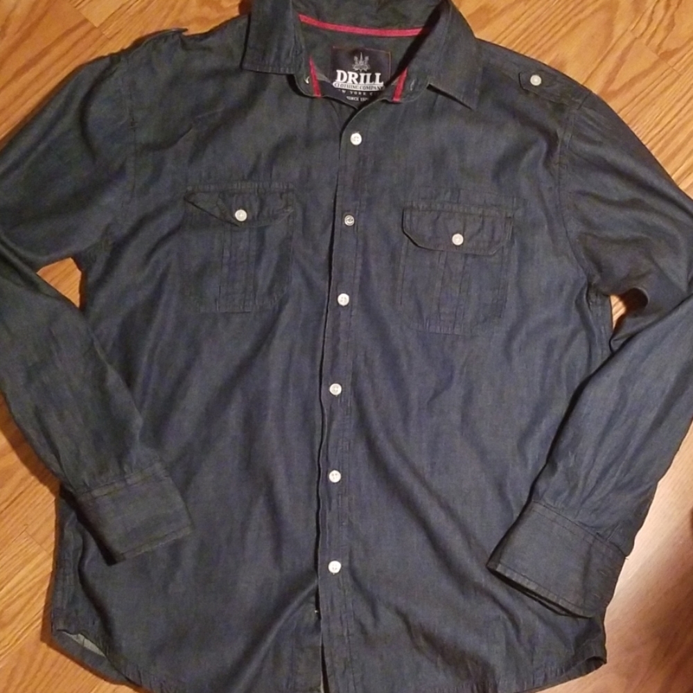 Drill demin dress shirtβ med